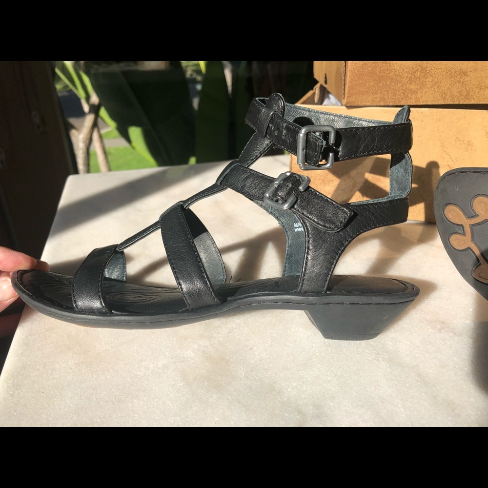 Born - Black Leather Sandal